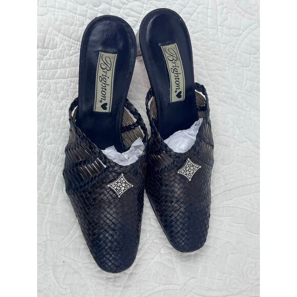 Brighton Women's Size 8M Black/Brown Abby Mules Leather Slip On Sandals - Picture 6 of 9